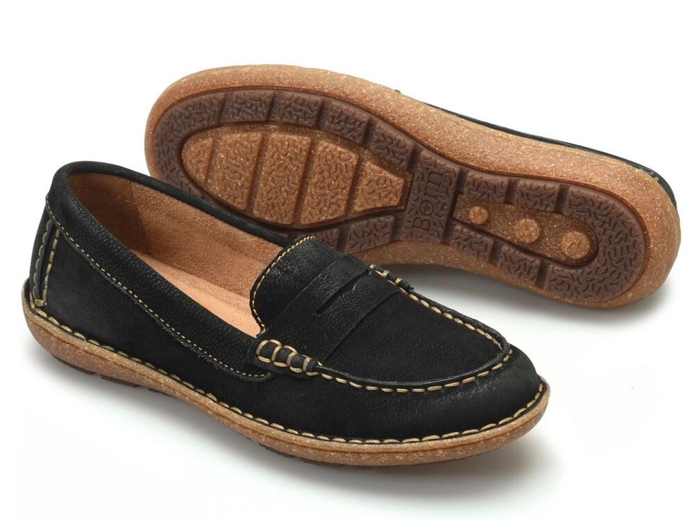 Born NERINA Black Nubuck Womens 10
